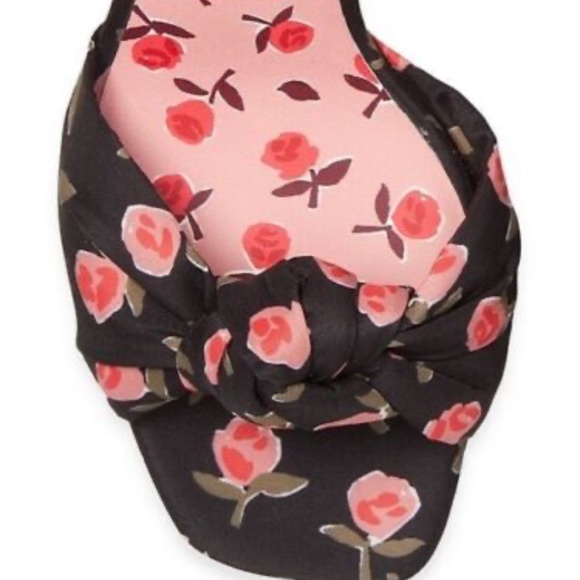 NEW Kate Spade New York Confetti Ditsy Rose/Black PLATFORM SANDALS HEELS NIB - Picture 8 of 11